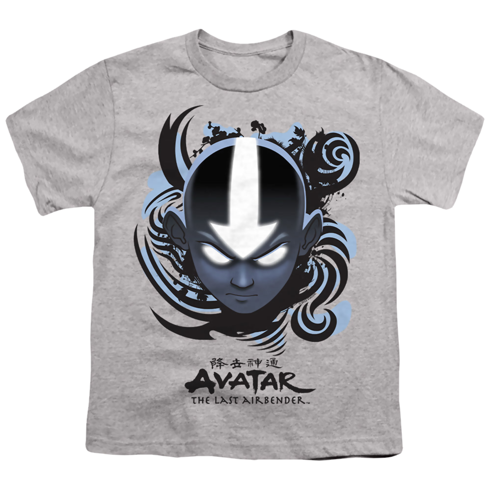 Avatar The Last Airbender Airbender Blue And Black Kanji - Youth T-Shirt Youth T-Shirt (Ages 8-12) Avatar The Last Airbender