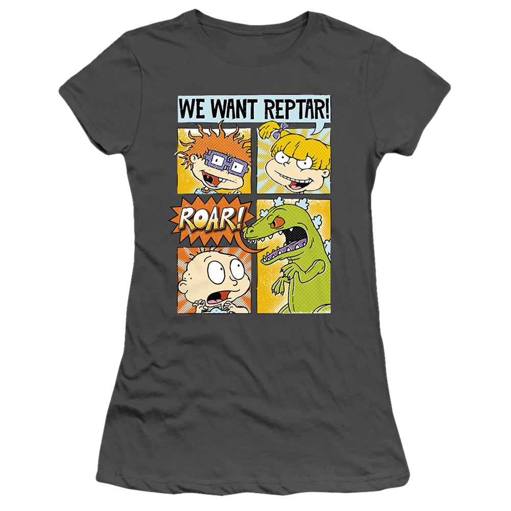 Rugrats We Want Reptar! Comic - Juniors T-Shirt Juniors T-Shirt Rugrats