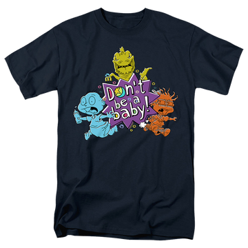 Navy men's regular fit t-shirt with Rugrats Babies Run For The Hills graphic