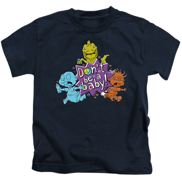 Navy kid's t-shirt for ages 4 to 7 with Rugrats Babies Run For The Hills graphic