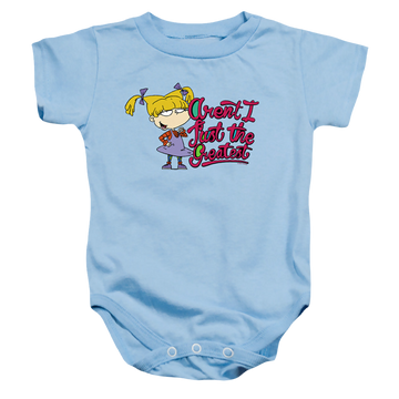 Light blue baby bodysuit with Rugrats Angelica Aren’T I Just The Greatest graphic