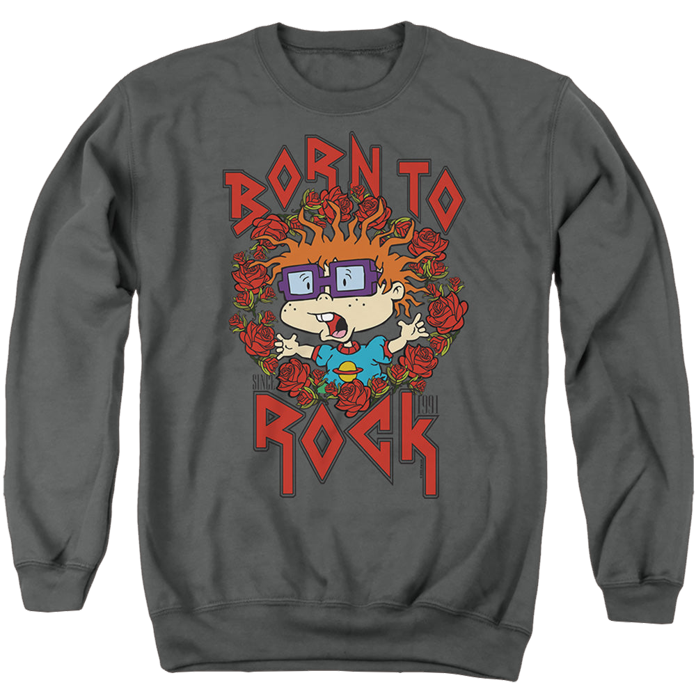 Rugrats Chucky Was Born To Rock - Men's Crewneck Sweatshirt Men's Crewneck Sweatshirt Rugrats