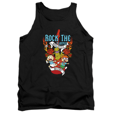 Black men's tank with Rugrats Rock The Playpen Music Festival graphic