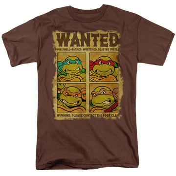 Coffee men's regular fit t-shirt with Teenage Mutant Ninja Turtles Shredder's Most Wanted graphic
