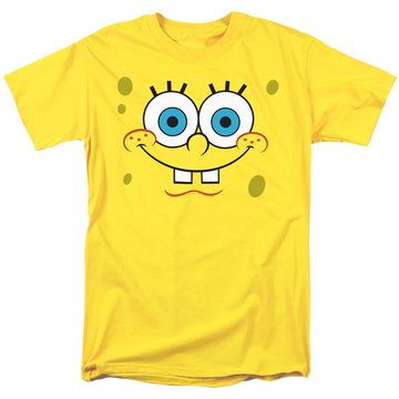 Yellow men's regular fit t-shirt with SpongeBob SquarePants Smiling Face graphic