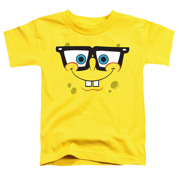 Yellow toddler t-shirt with SpongeBob SquarePants Nerd Face graphic