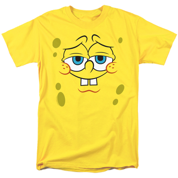 Yellow men's regular fit t-shirt with SpongeBob SquarePants Confident Face graphic