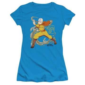 Avatar The Last Airbender Aang Wind Blast - Juniors T-Shirt Juniors T-Shirt Avatar The Last Airbender