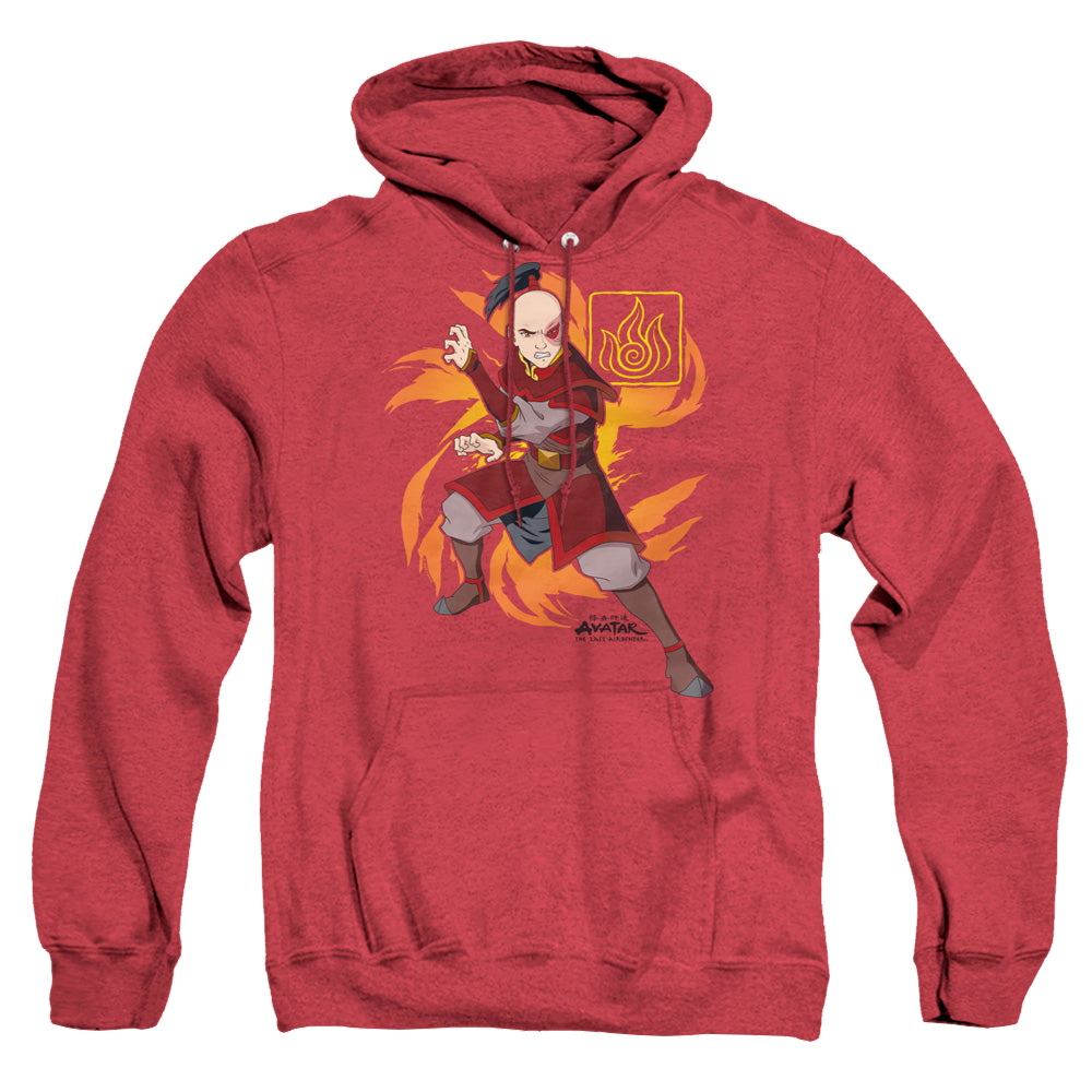 Avatar The Last Airbender Zuko Flame Burst - Heather Pullover Hoodie Heather Pullover Hoodie Avatar The Last Airbender