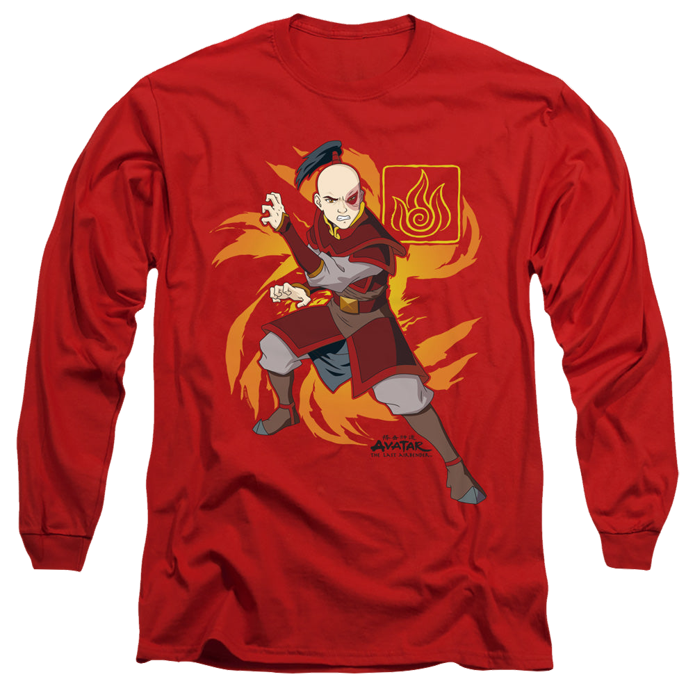 Avatar The Last Airbender Zuko Flame Burst - Men's Long Sleeve T-Shirt Men's Long Sleeve T-Shirt Avatar The Last Airbender