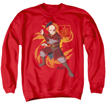 Avatar The Last Airbender Zuko Flame Burst - Men's Crewneck Sweatshirt Men's Crewneck Sweatshirt Avatar The Last Airbender