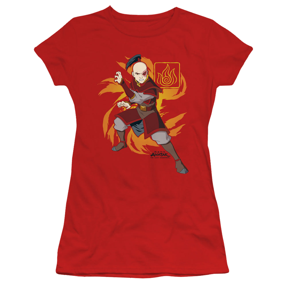 Avatar The Last Airbender Zuko Flame Burst - Juniors T-Shirt Juniors T-Shirt Avatar The Last Airbender