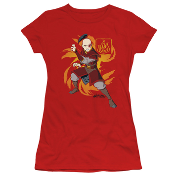 Avatar The Last Airbender Zuko Flame Burst - Juniors T-Shirt Juniors T-Shirt Avatar The Last Airbender