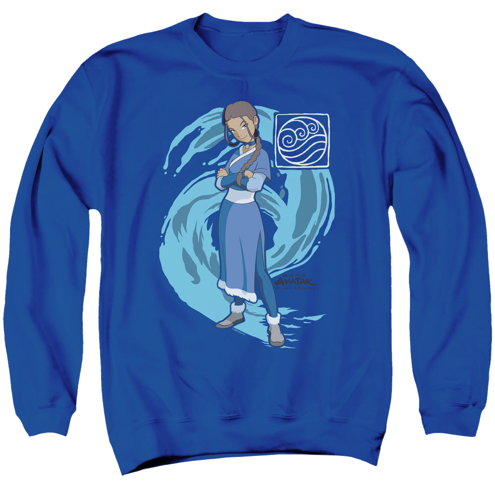 Avatar The Last Airbender Katara Water Wave - Men's Crewneck Sweatshirt Men's Crewneck Sweatshirt Avatar The Last Airbender