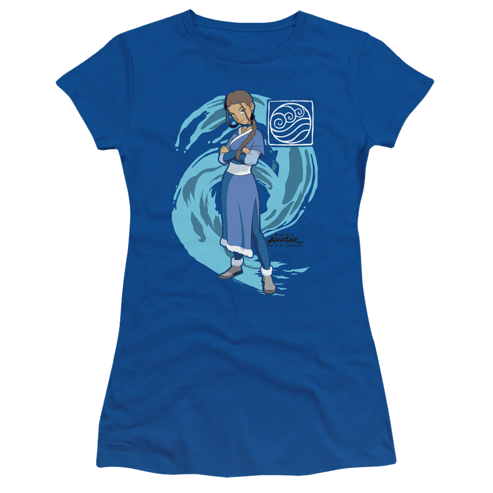 Avatar The Last Airbender Katara Water Wave - Juniors T-Shirt Juniors T-Shirt Avatar The Last Airbender