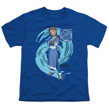 Avatar The Last Airbender Katara Water Wave - Youth T-Shirt Youth T-Shirt (Ages 8-12) Avatar The Last Airbender