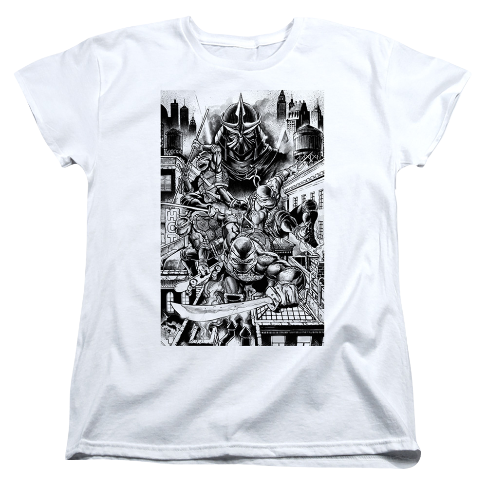 Teenage Mutant Ninja Turtles Take Down Shredder - Women's T-Shirt Women's T-Shirt Teenage Mutant Ninja Turtles