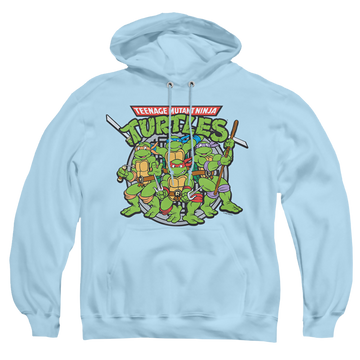 Light blue pullover hoodie with Teenage Mutant Ninja Turtles Classic Turtles graphic