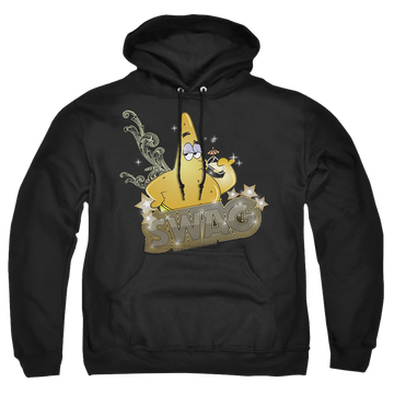 Black pullover hoodie with SpongeBob SquarePants Patrick Has Swag graphic