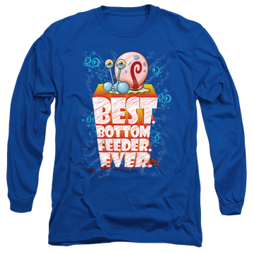 Royal men's long sleeve t-shirt with SpongeBob SquarePants Best. Bottom Feed. Ever. graphic