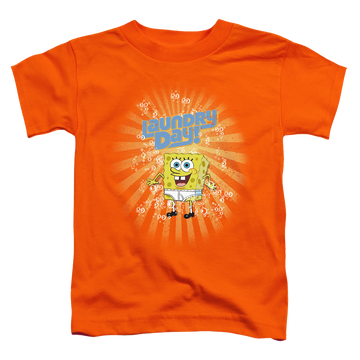 Orange toddler t-shirt with SpongeBob SquarePants Laundry Day! graphic