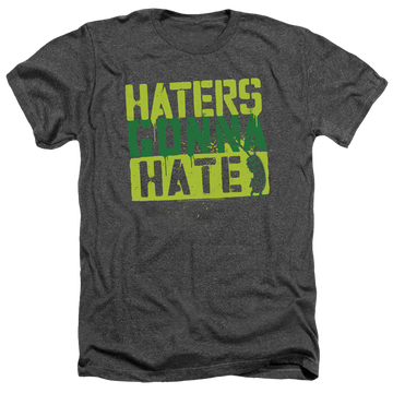 Charcoal men's heather t-shirt with SpongeBob SquarePants Haters Gonna Hate graphic