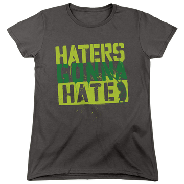 Charcoal women's t-shirt with SpongeBob SquarePants Haters Gonna Hate graphic