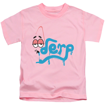 Pink kid's t-shirt for ages 4 to 7 with SpongeBob SquarePants Derp graphic