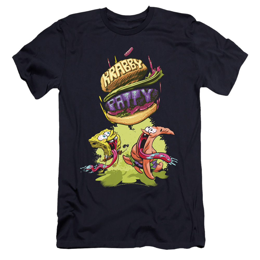 SpongeBob SquarePants Krabby Patty From The Sky - Men's Premium Slim Fit T-Shirt Men's Premium Slim Fit T-Shirt SpongeBob SquarePants