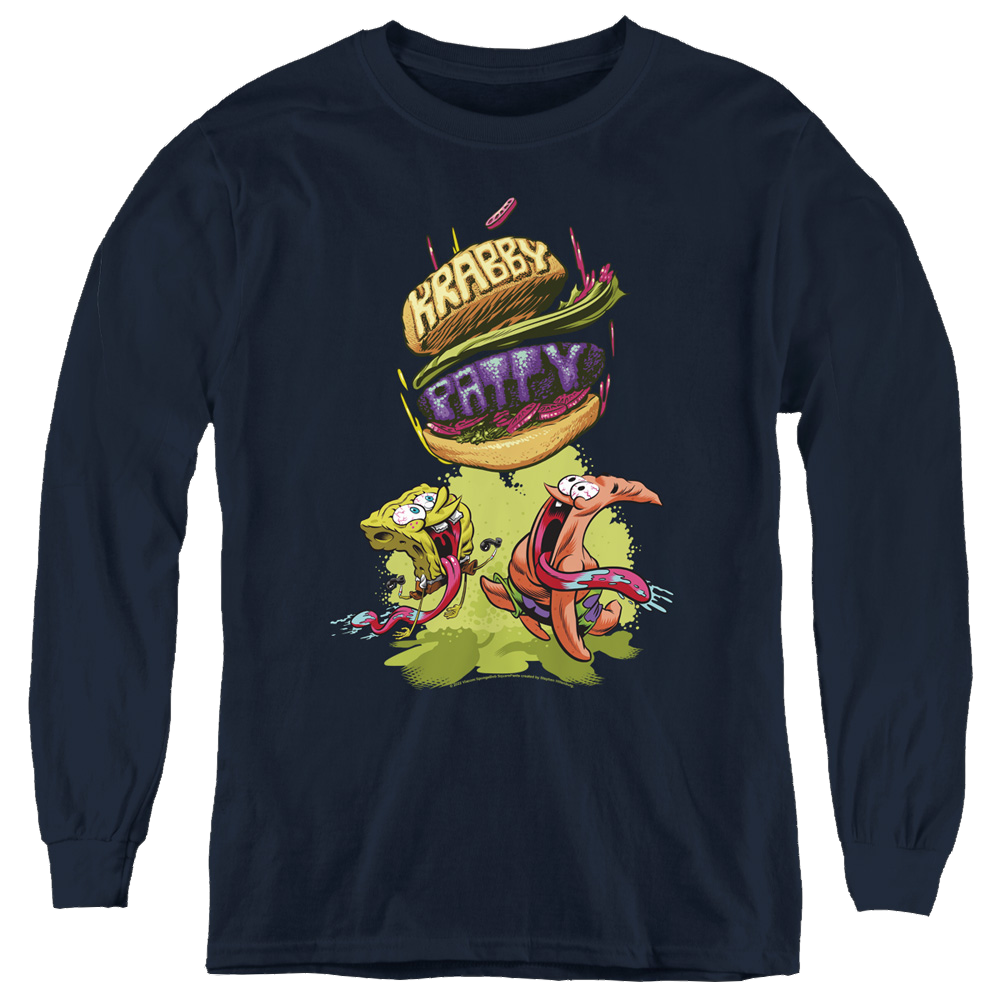 SpongeBob SquarePants Krabby Patty From The Sky - Youth Long Sleeve T-Shirt Youth Long Sleeve T-Shirt SpongeBob SquarePants