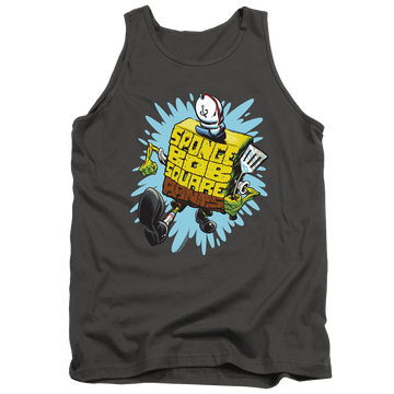 Charcoal men's tank with SpongeBob SquarePants Letter Spongebob graphic