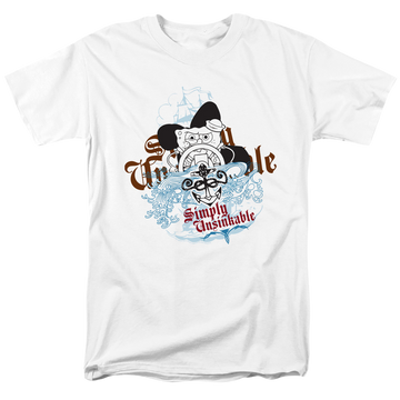 White men's regular fit t-shirt with SpongeBob SquarePants Simply Unsinkable graphic