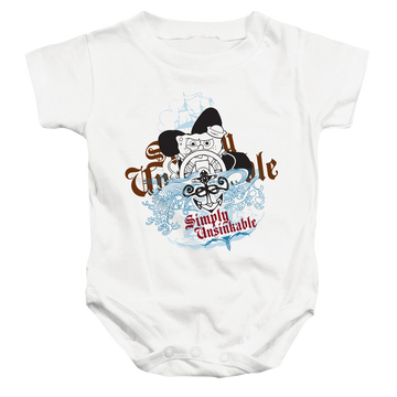 White baby bodysuit with SpongeBob SquarePants Simply Unsinkable graphic