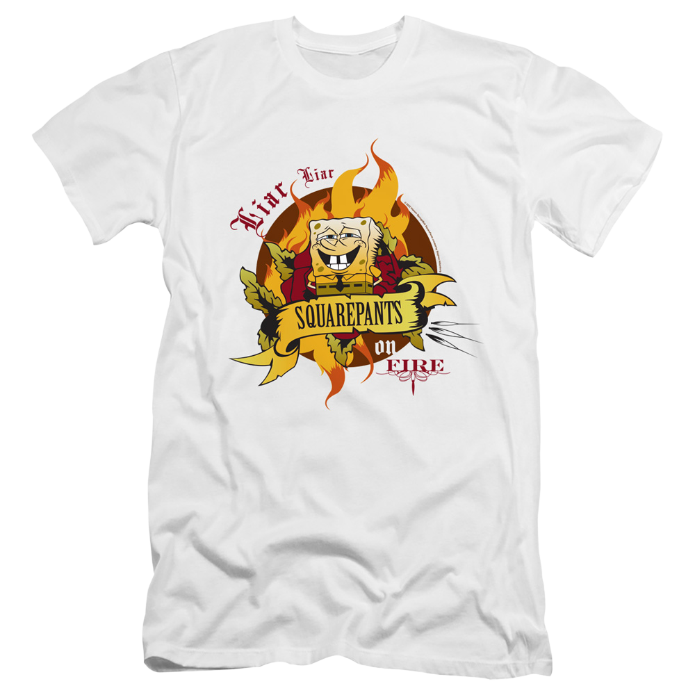 SpongeBob SquarePants Liar Liar Pants On Fire - Men's Premium Slim Fit T-Shirt Men's Premium Slim Fit T-Shirt SpongeBob SquarePants