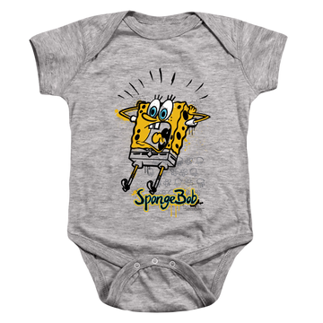 Athletic heather baby bodysuit with SpongeBob SquarePants Shocking! graphic