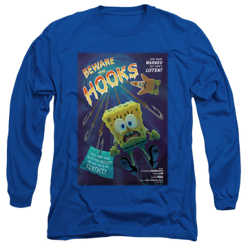 Royal men's long sleeve t-shirt with SpongeBob SquarePants Beware The Hooks graphic