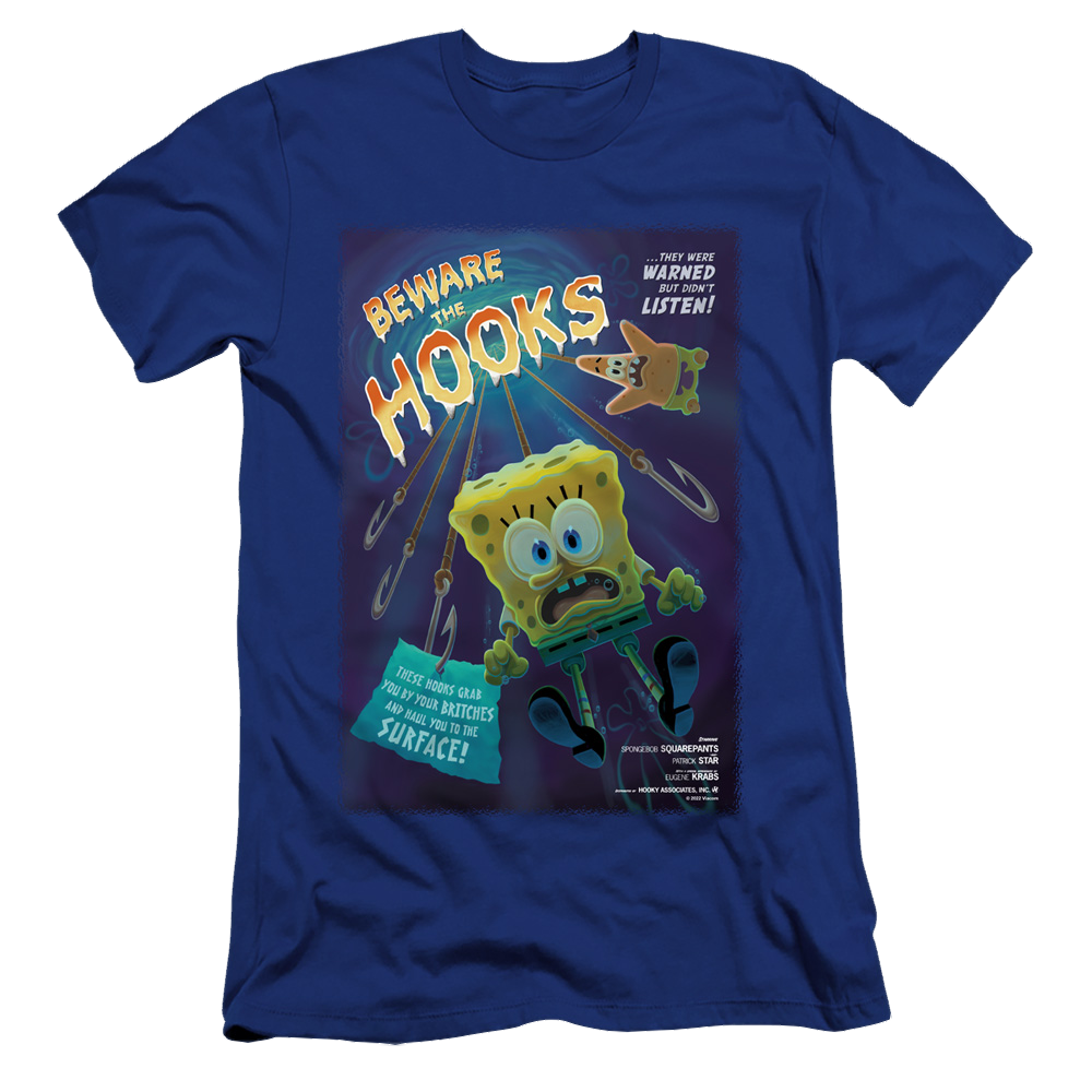 SpongeBob SquarePants Beware The Hooks - Men's Premium Slim Fit T-Shirt Men's Premium Slim Fit T-Shirt SpongeBob SquarePants