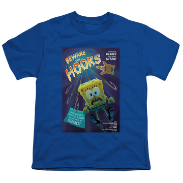Royal youth t-shirt for ages 8 to 12 with SpongeBob SquarePants Beware The Hooks graphic