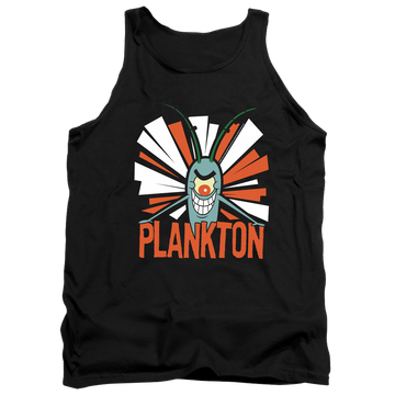 Black men's tank with SpongeBob SquarePants Plankton graphic