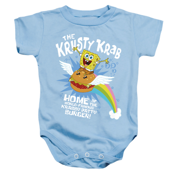Light blue baby bodysuit with SpongeBob SquarePants Burger Rider graphic