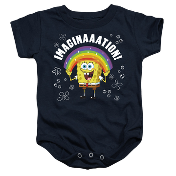 Navy baby bodysuit with SpongeBob SquarePants Imagination graphic