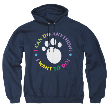 Navy pullover hoodie with Blue's Clues I Can Do Anything! graphic