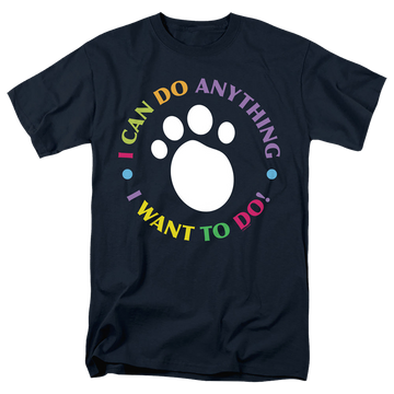 Navy men's regular fit t-shirt with Blue's Clues I Can Do Anything! graphic