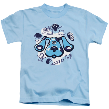 Light blue kid's t-shirt for ages 4 to 7 with Blue's Clues And Friends graphic