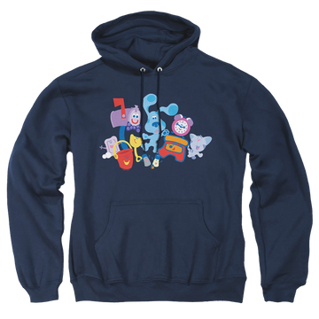 Navy pullover hoodie with Blue's Clues Friend Party graphic