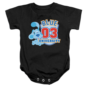 Black baby bodysuit with Blue's Clues University graphic