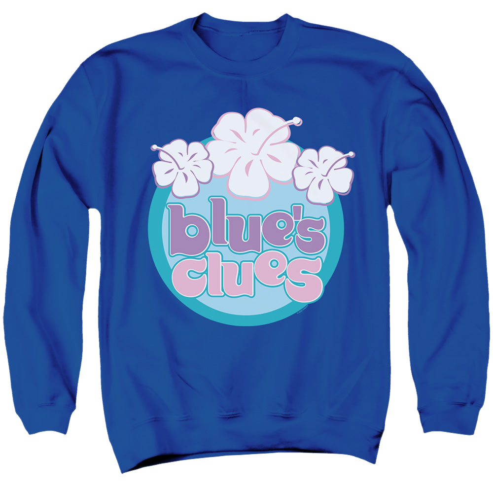 Blue's Clues Hawaiian Flowers - Men's Crewneck Sweatshirt Men's Crewneck Sweatshirt Blue's Clues