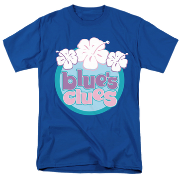 Royal men's regular fit t-shirt with Blue's Clues Hawaiian Flowers graphic