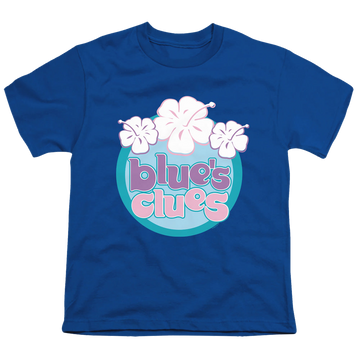 Royal youth t-shirt for ages 8 to 12 with Blue's Clues Hawaiian Flowers graphic