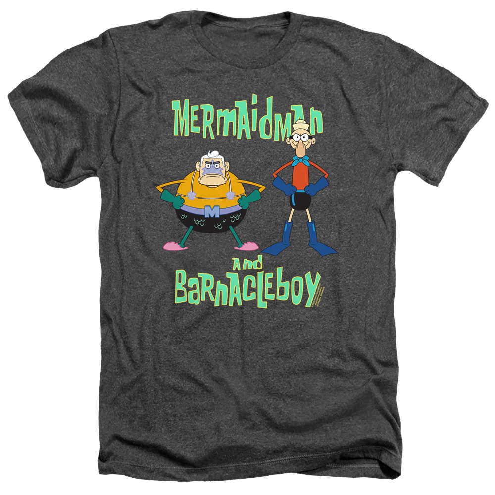 SpongeBob SquarePants Mermaid Man And Barnacle Boy - Men's Heather T-Shirt Men's Heather T-Shirt SpongeBob SquarePants